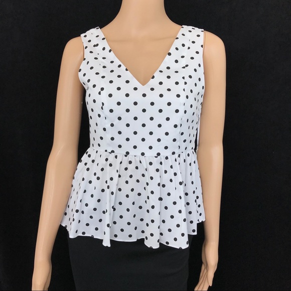 peplum polka dot top